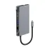Havit HB4001 USB Type-C Male to Tri USB, HDMI, RJ45, PD & VGA Female Grey Multi-Interface HUB